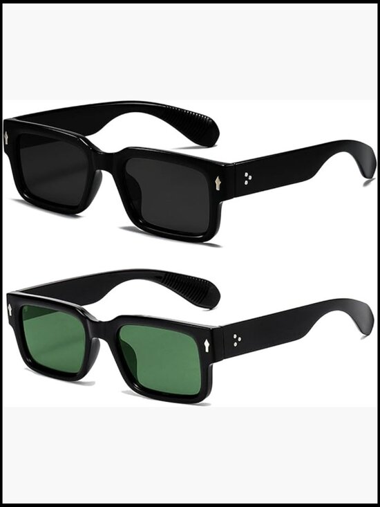 Square Frame Sunglasses Chunky Rectangle UV400 Protection Men Women main image 4